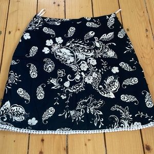 Black and white paisley skirt